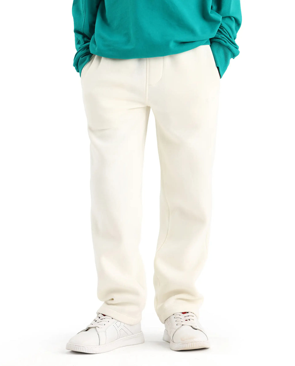 Rare Ones Kids Drew-B Off White Cotton Blend Regular Fit Trackpant