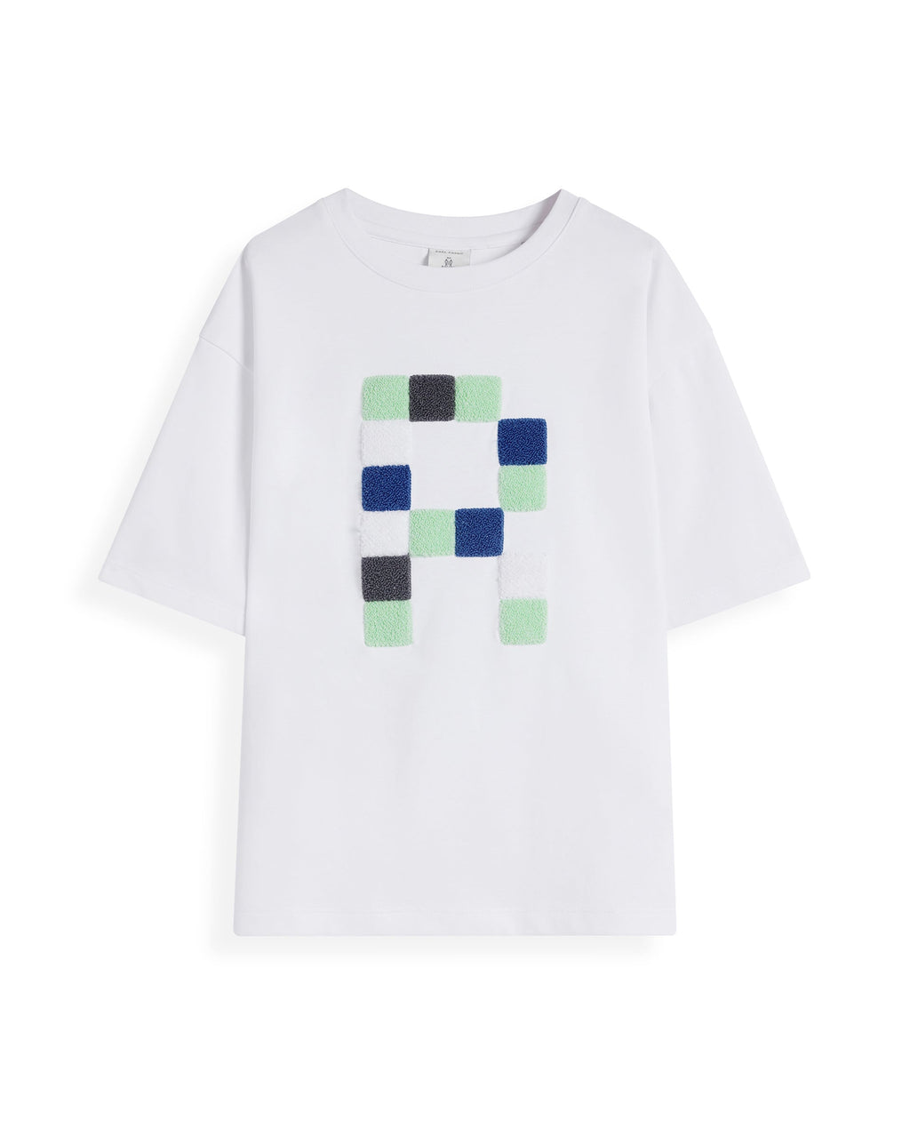 Rare Ones Kids Doe White Cotton Full Sleeves Crew Neck Towel Embroidery Print Oversized Fit T-Shirt