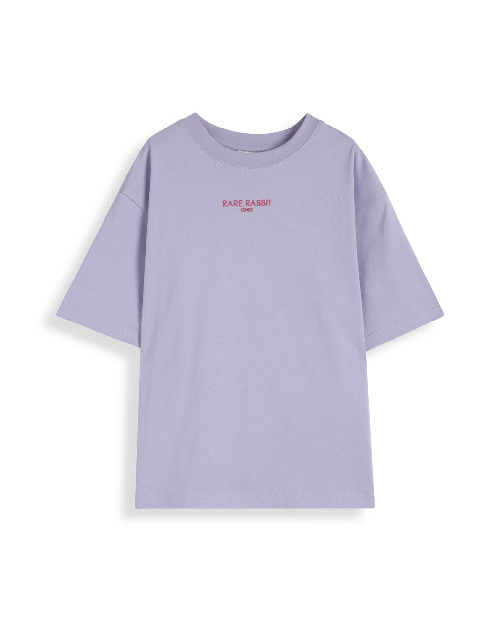 Rare Ones Kids Feg Dusky Purple Cotton Half Sleeves Oversized Crew Neck Graphic Back Print With Applique T-Shirt