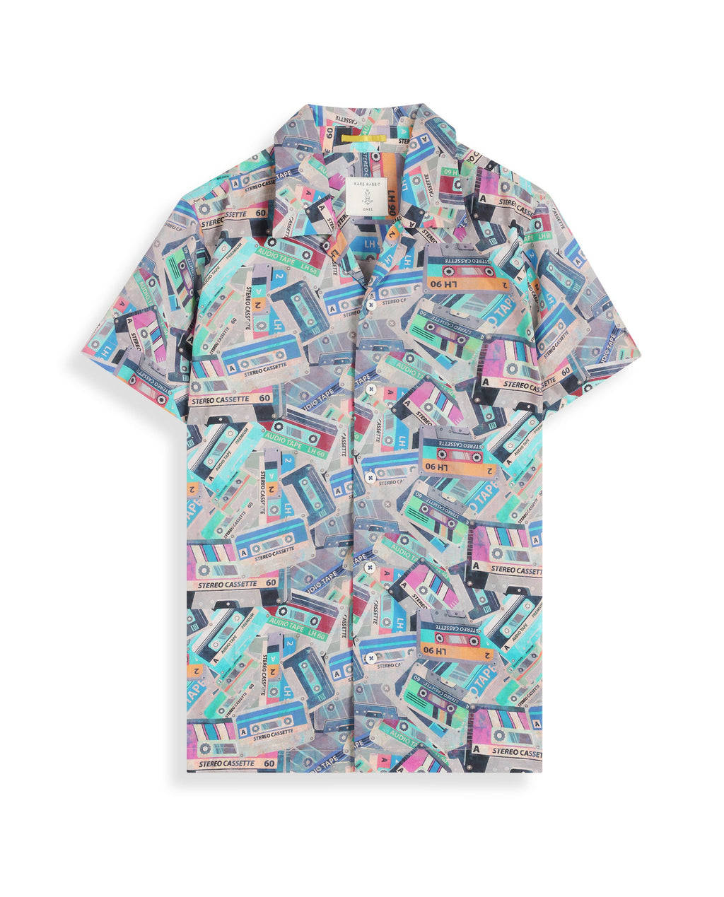 Rare Ones Kids Cast Light Brown Cotton Short Sleeve Cuban Collar Digital Print Shirt