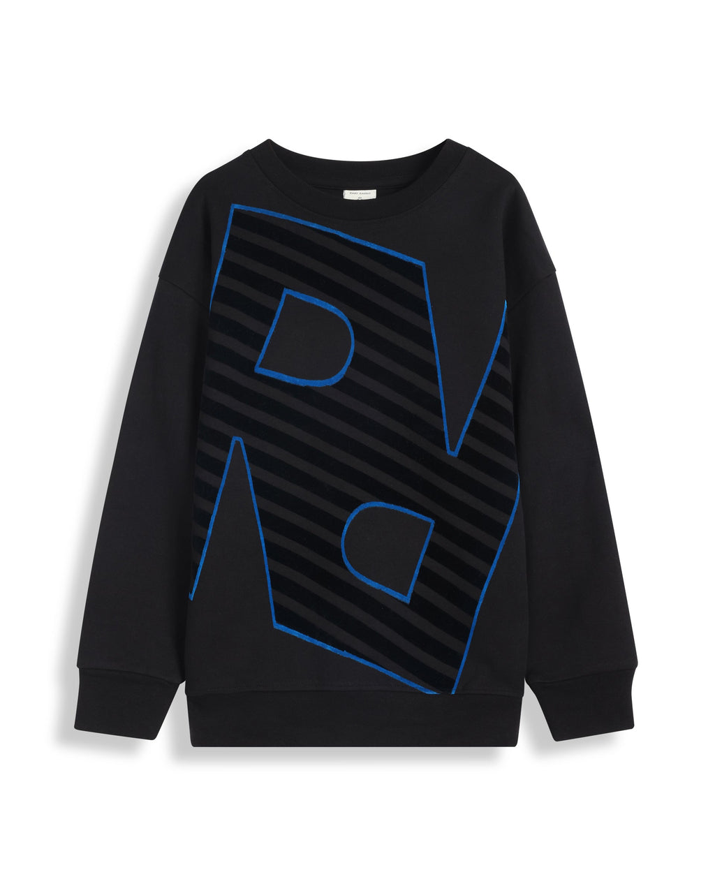 Rare Ones Kids Baros Black Cotton Full Sleeve Crew Neck Flock Print Sweatshirt