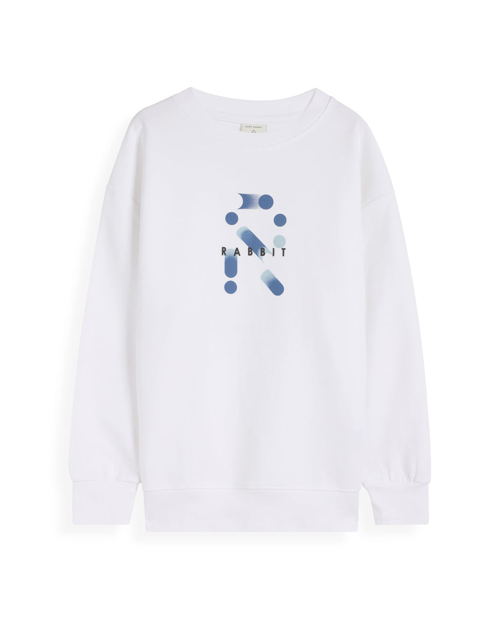 Rare Ones Kids Azen White Cotton Full Sleeve Crew Neck Discharge With Hd Logo Print Sweatshirt