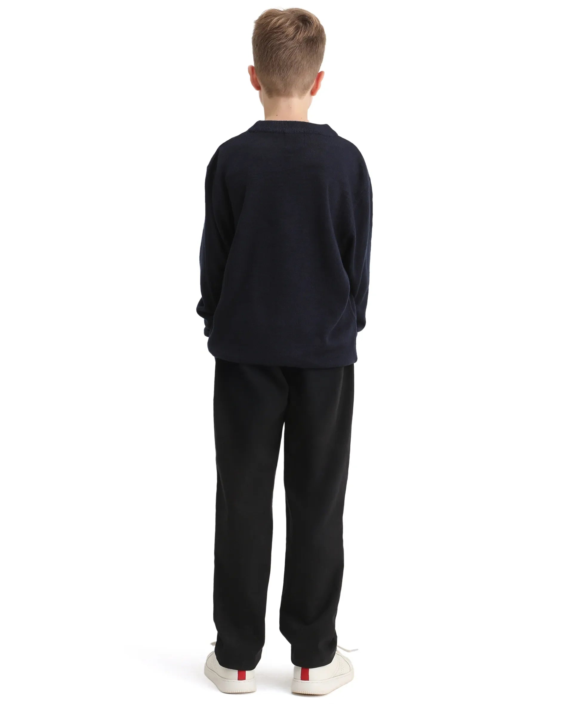 Rare Ones Kids Arne-K Black Cotton Solid Button Closure Regular Fit Trouser