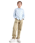 Rare Ones Kids Arvi-K Beige Cotton Button And Zip Carpenter Fit Denim Pant