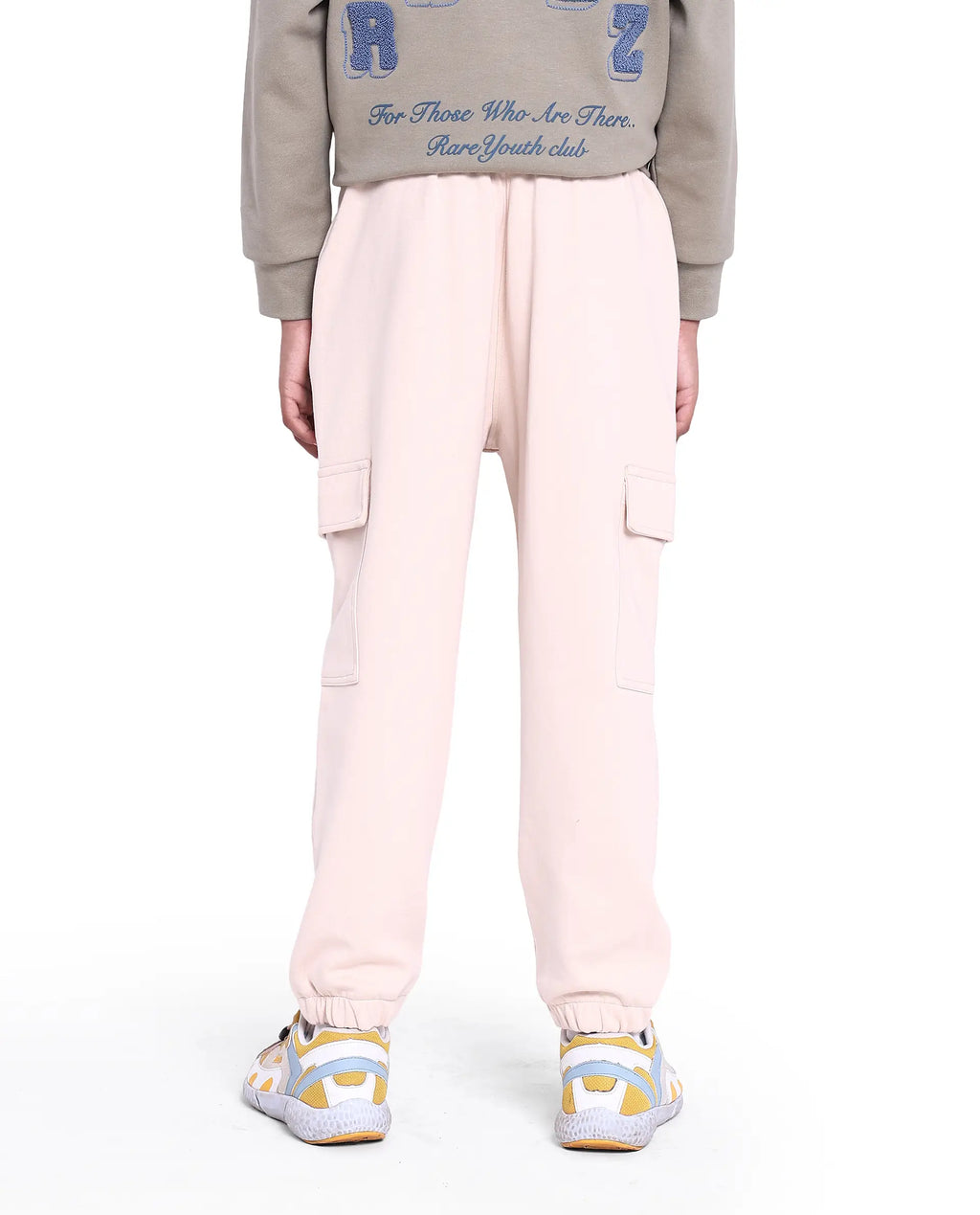 Rare Ones Kids Baro Beige Cotton Poly Solid Trackpant