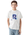 Rare Ones Kids Blurr Off White Cotton Half Sleeve Printed Slip-On Closure Regular Fit T-Shirt