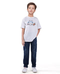Rare Ones Kids Bram Light Blue Cotton Solid Button And Zip Closure Slim Fit Jeans