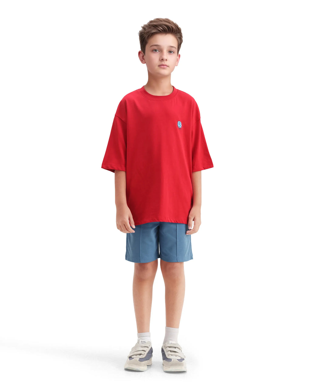 Rare Ones Kids Clas Blue Cotton Solid Button & Zip Closure Regular Fit Shorts