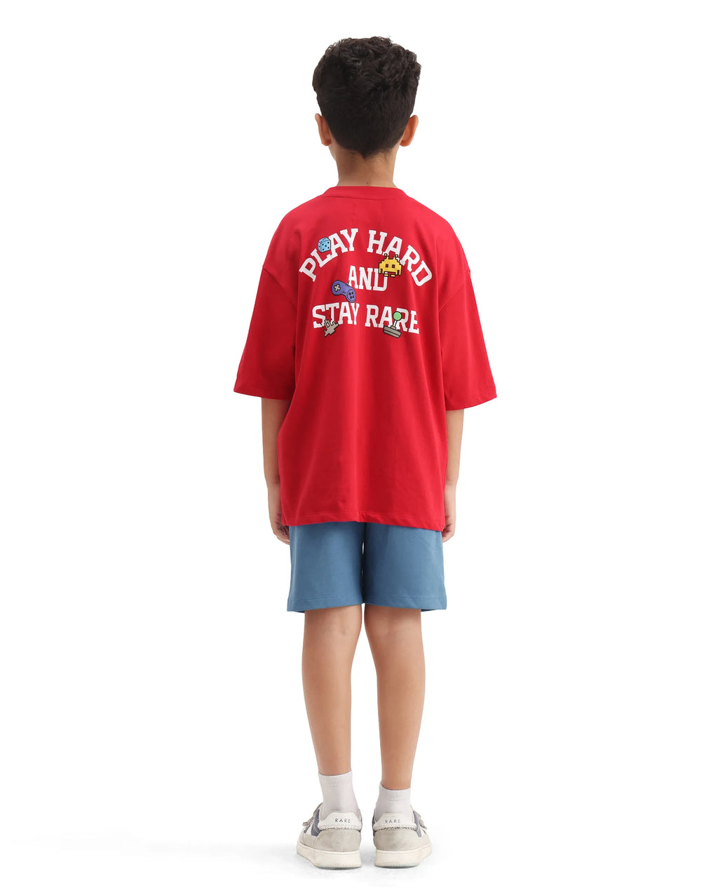 Rare Ones Kids Clas Blue Cotton Solid Button & Zip Closure Regular Fit Shorts
