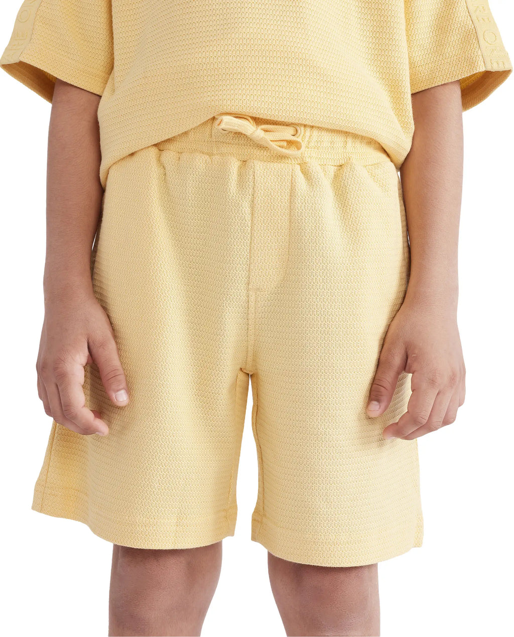 Rare Ones Kids Cole Pastel Yellow Cotton Solid Shorts