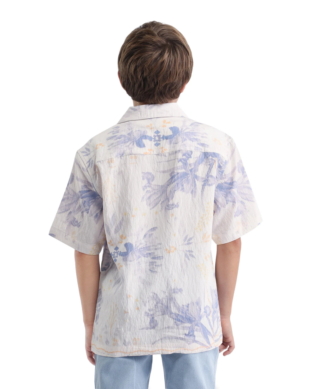 Rare Ones Kids Demp White Viscose Blend Printed Button Closure Regular Fit Shirt