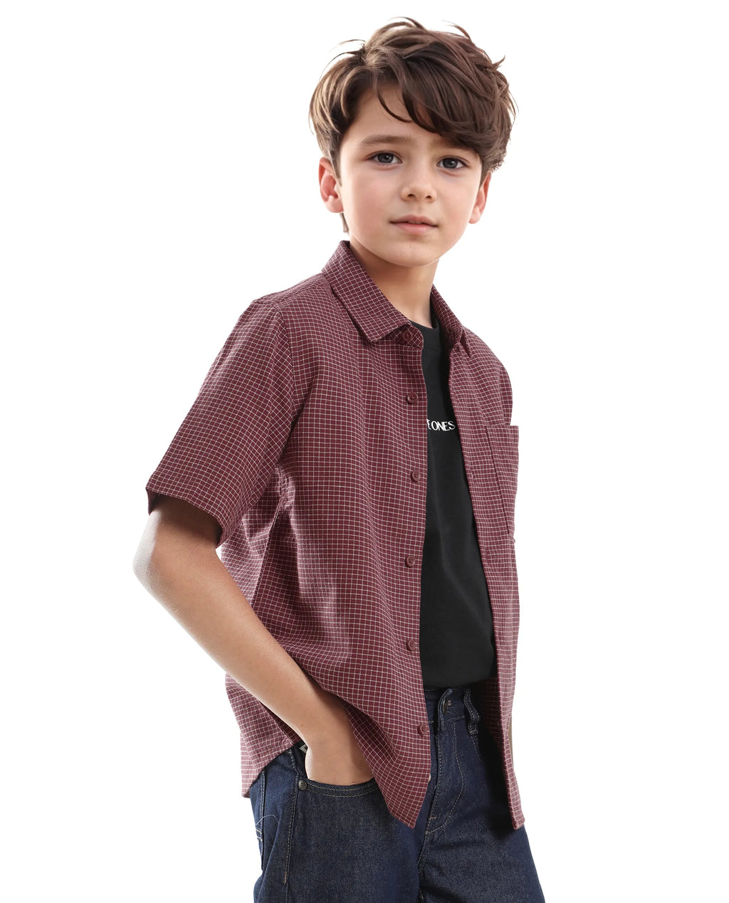 Rare Ones Kids Dornt Rust Cotton Half Sleeve Button Printed Regular Fit Shirt