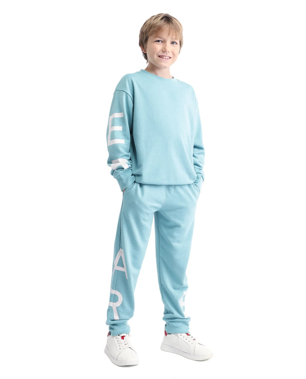 Rare Ones Kids Draw-B Blue Cotton Printed Drawstring Regular Fit Trackpant