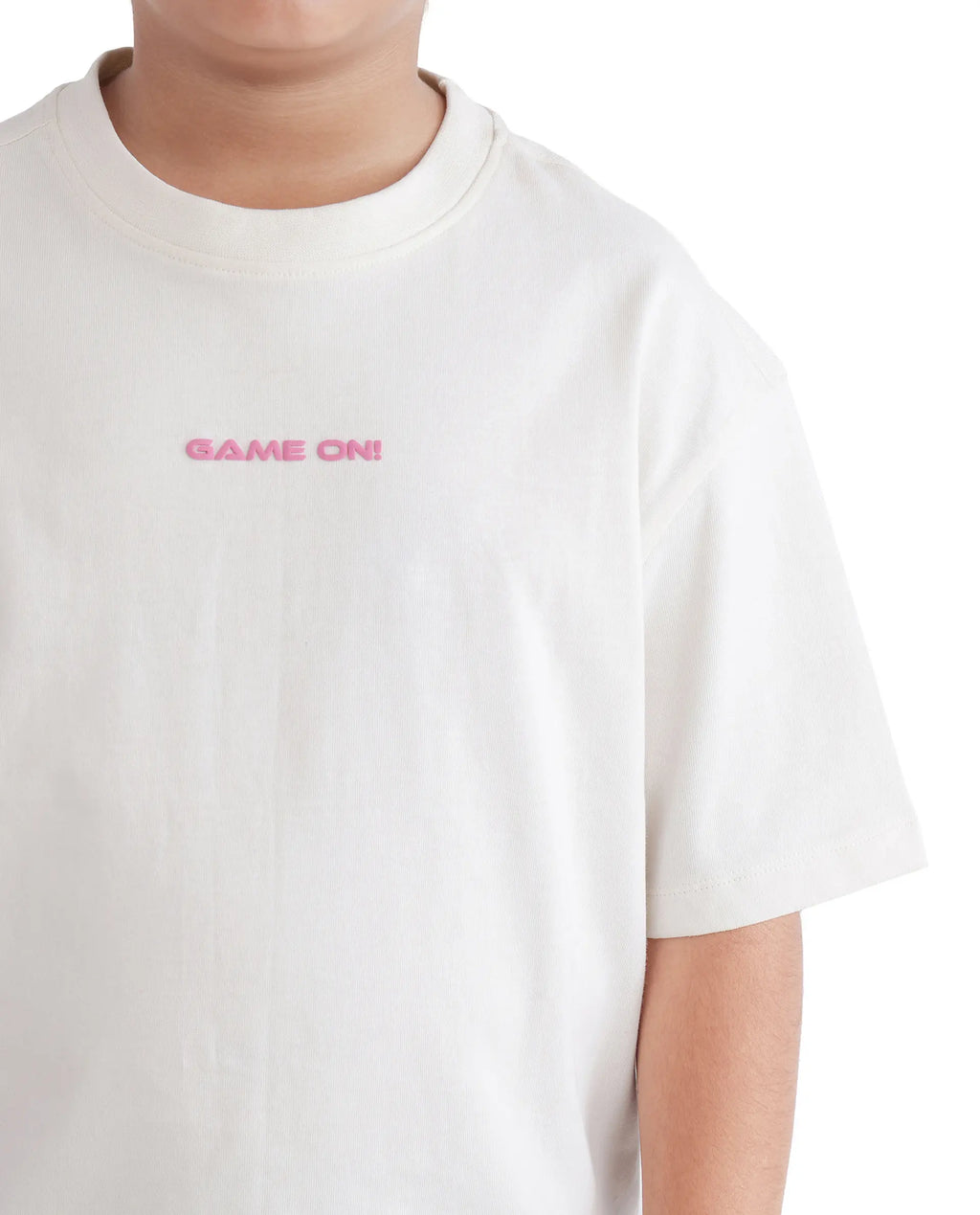 Rare Ones Kids Gamo White Cotton Short Sleeve Crew Neck Print T-Shirt