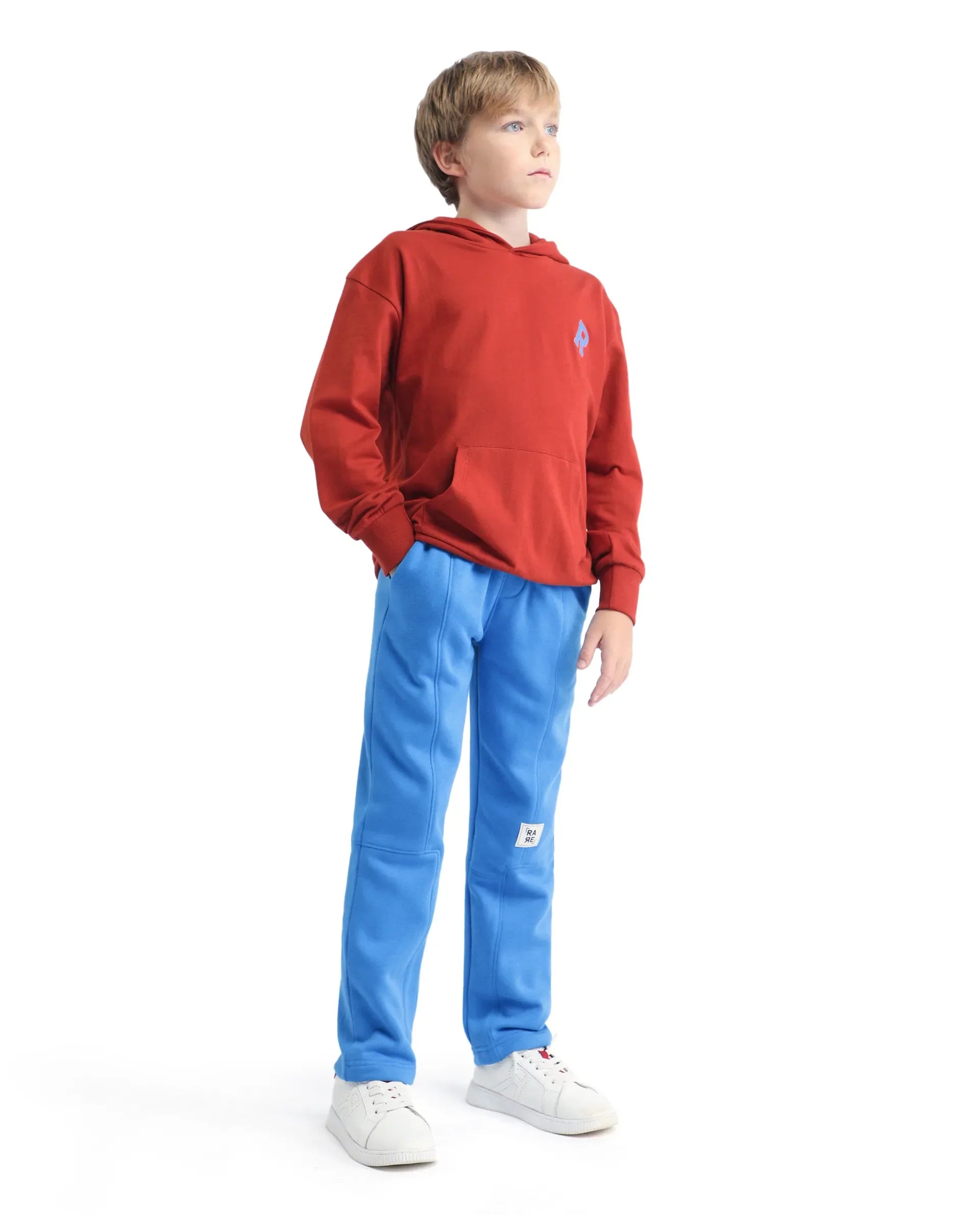 Rare Ones Kids Henry-B Dark Blue Cotton Plain Regular Fit Trackpant