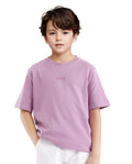 Rare Ones Kids Heron Pastel Purple Cotton Short Sleeve Crew Neck Embroidered T-Shirt