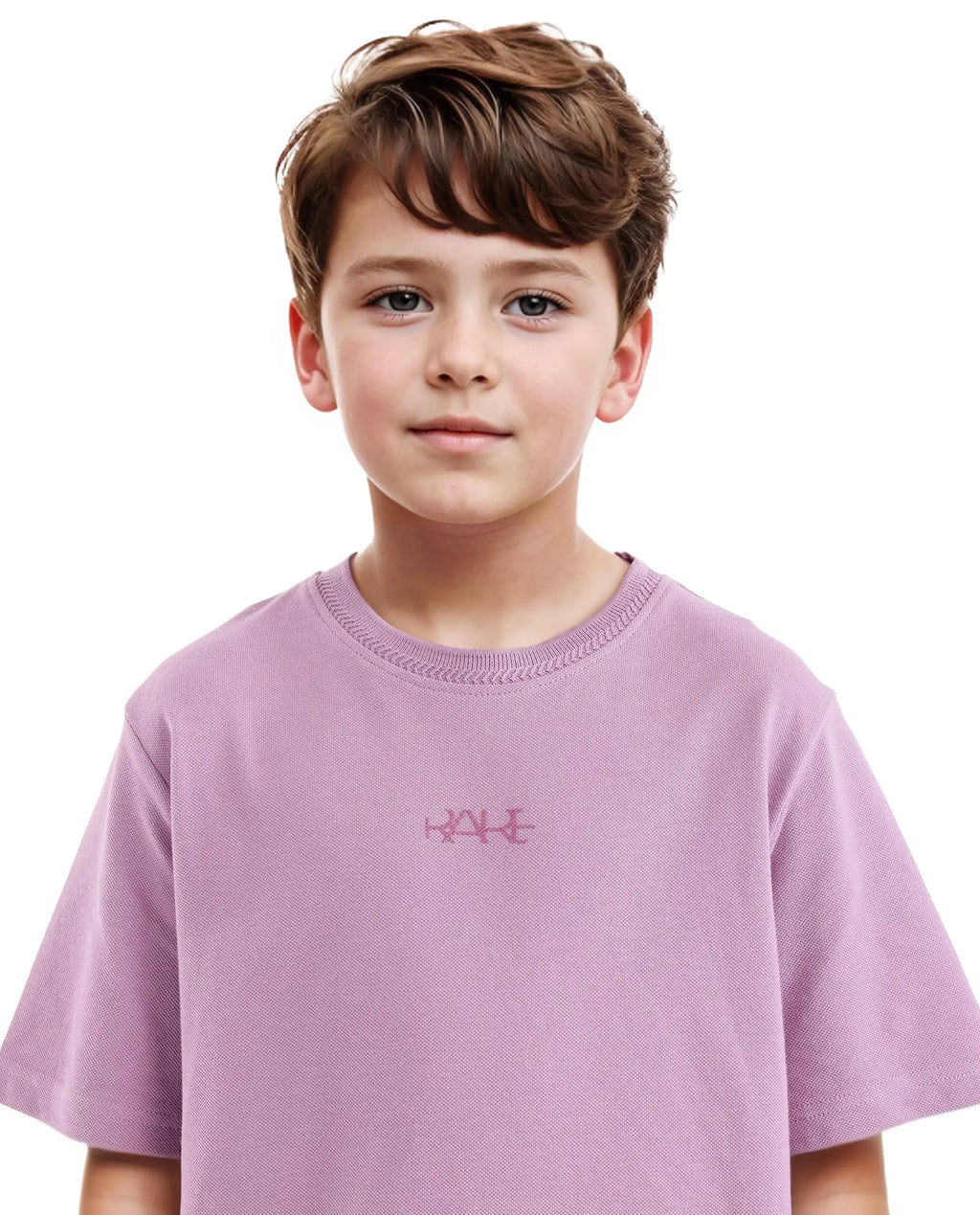 Rare Ones Kids Heron Pastel Purple Cotton Short Sleeve Crew Neck Embroidered T-Shirt