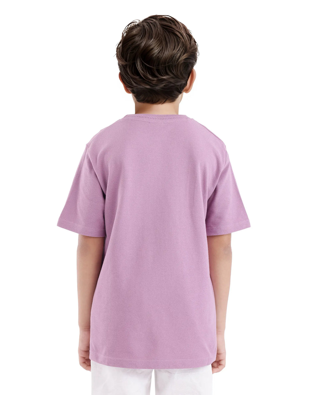 Rare Ones Kids Heron Pastel Purple Cotton Short Sleeve Crew Neck Embroidered T-Shirt