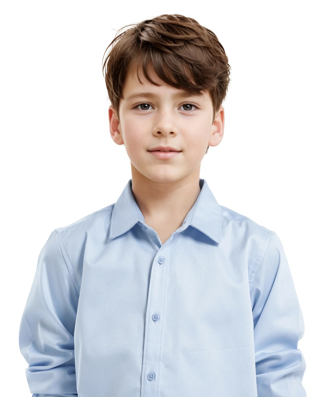 Rare Ones Kids Holo Light Blue Cotton Blend Full Sleeve Button Solid Regular Fit Shirt