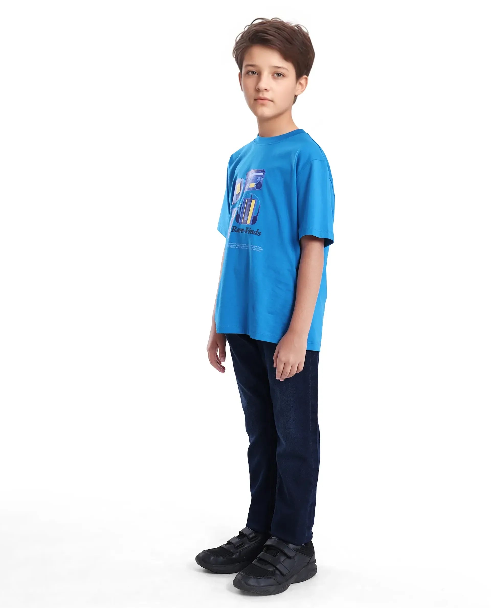 Rare Ones Kids Jace 2 Dark Blue Cotton Solid Button And Zip Closure Slim Fit Jeans
