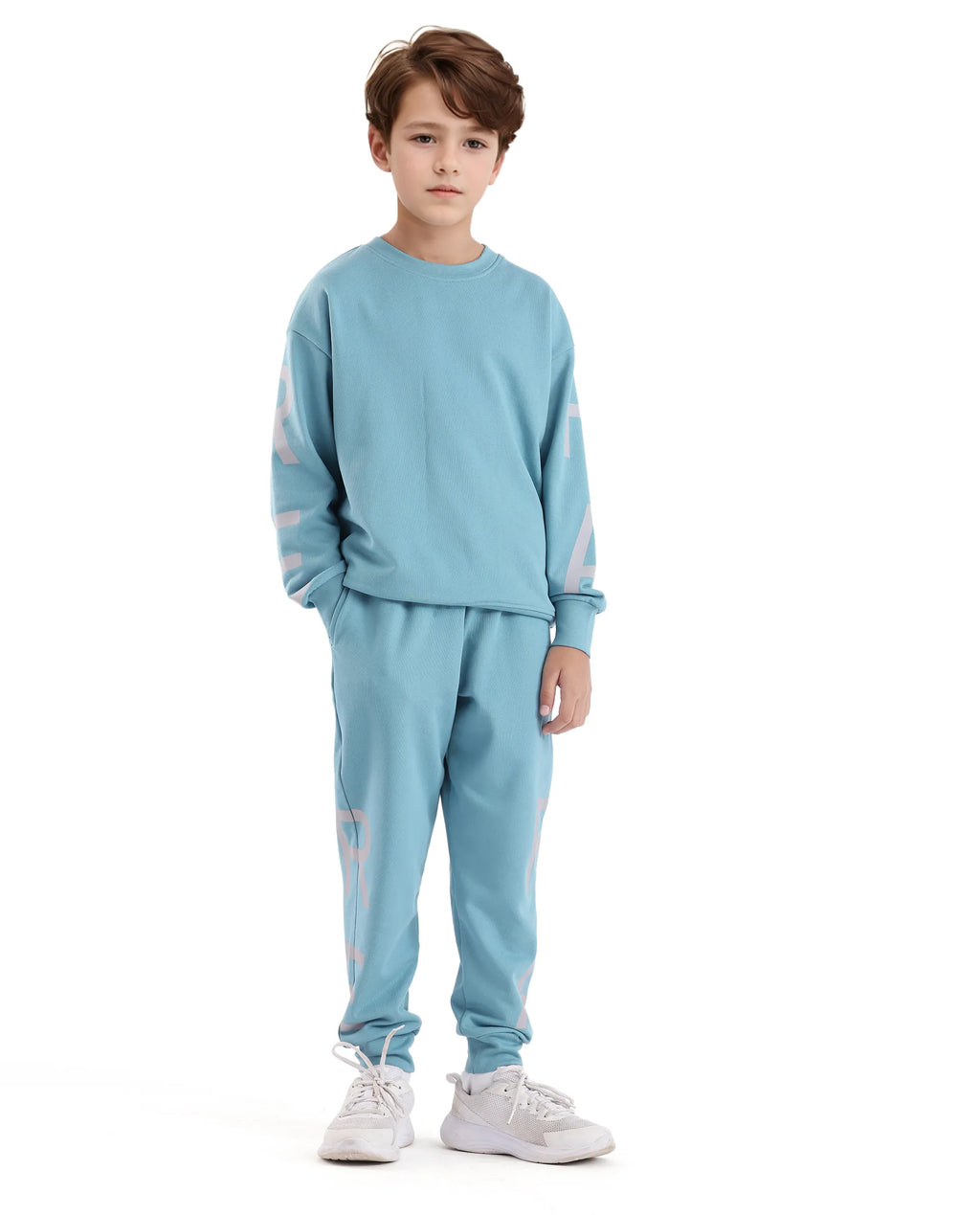 Rare Ones Kids Joen Blue Cotton Poly Full Sleeve Plastisol Print Sweatshirt