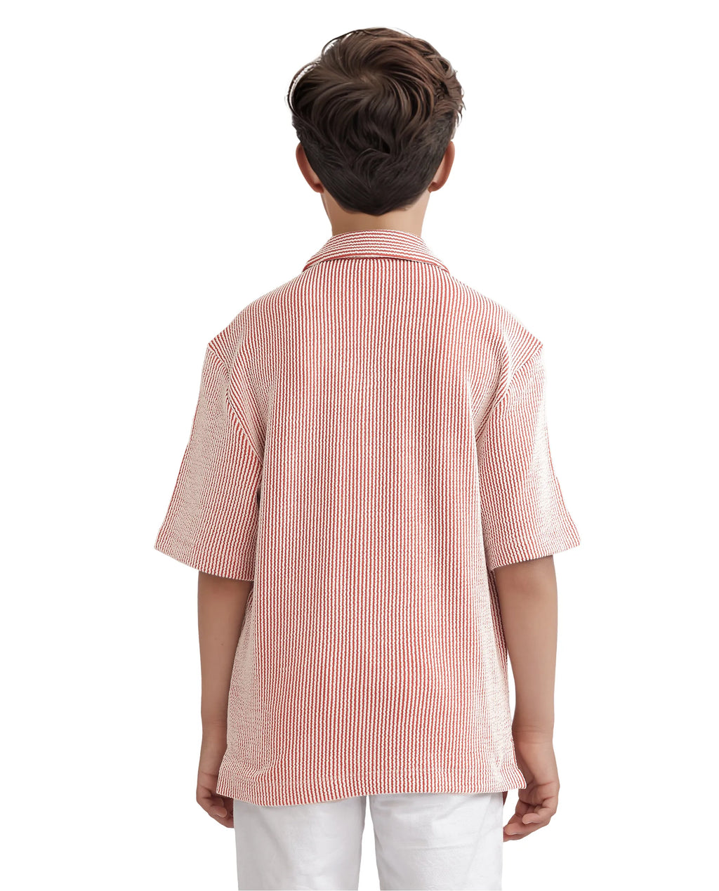 Rare Ones Kids John-S Rust Cotton Blend Short Sleeve Solid Regular Shirt