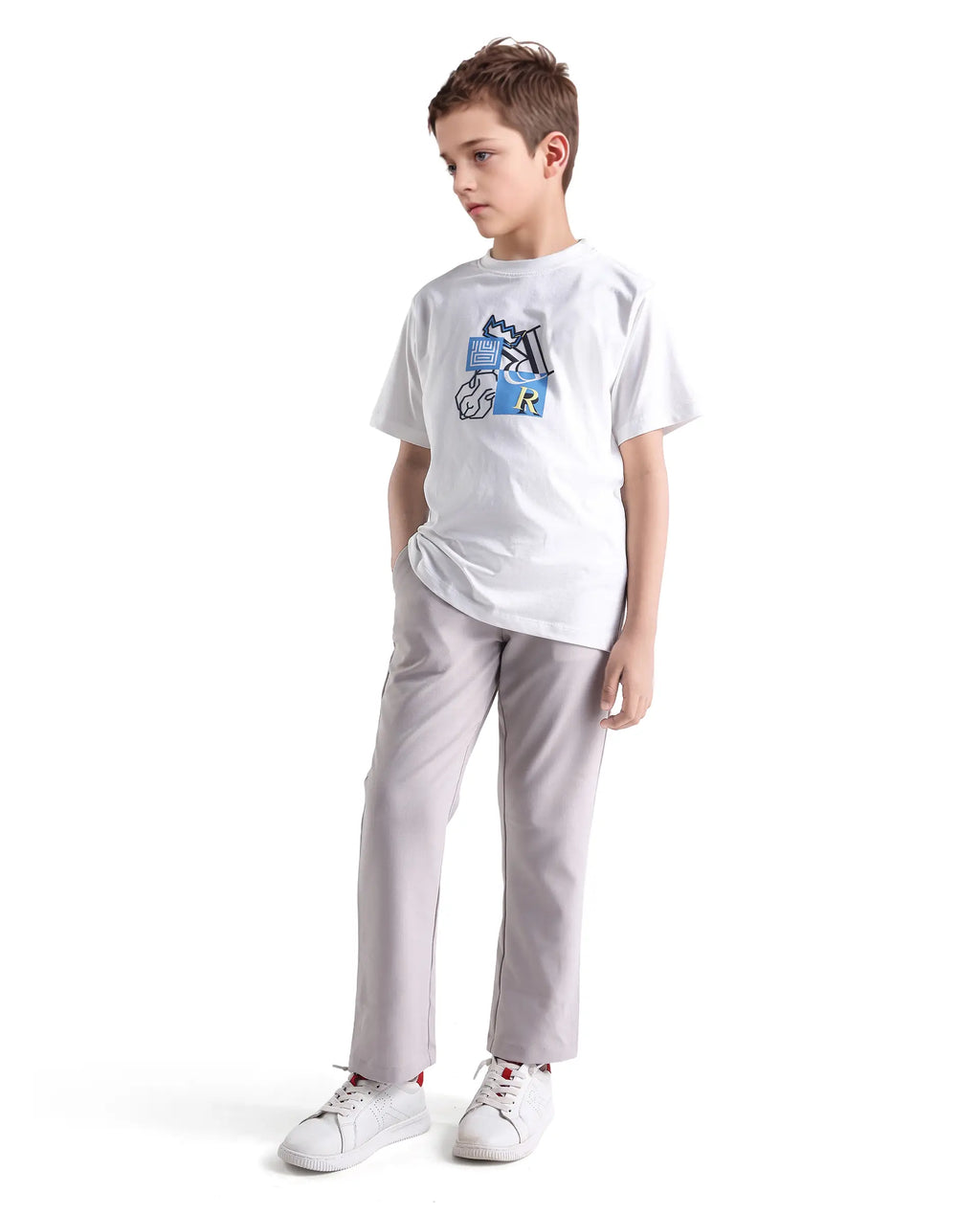Rare Ones Kids Jolt-K White Cotton Hd Print Regular Fit T-Shirt