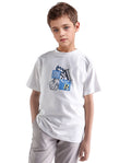 Rare Ones Kids Jolt-K White Cotton Hd Print Regular Fit T-Shirt