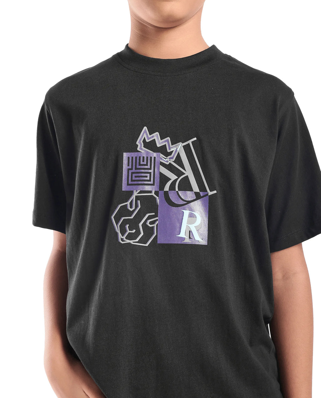 Rare Ones Kids Jolt-K Black Cotton Pull On Hd Print Regular Fit T-Shirt