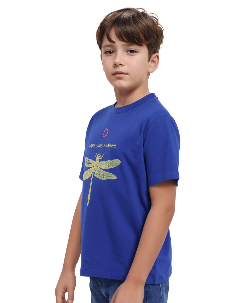 Rare Ones Kids Jos Blue Cotton Short Sleeve Regular Fit Hd Placement Print T-Shirt