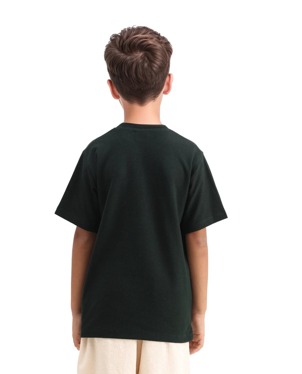 Rare Ones Kids Kade Dark Green Jacquard Hd Print Regular Fit T-Shirt