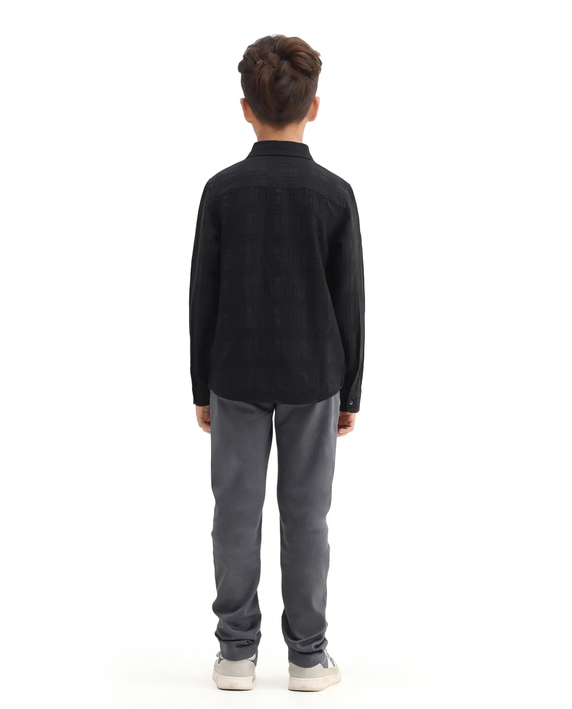 Rare Ones Kids Kino-25 Grey Cotton Button Closure Regular Fit Jeans