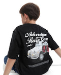 Rare Ones Kids Knox Black Cotton Short Sleeve Crew Neck Graphic Printed T-Shirt
