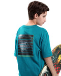 Rare Ones Kids Kobe Turq Cotton Graphic Print Slip-On Oversized Fit T-Shirt