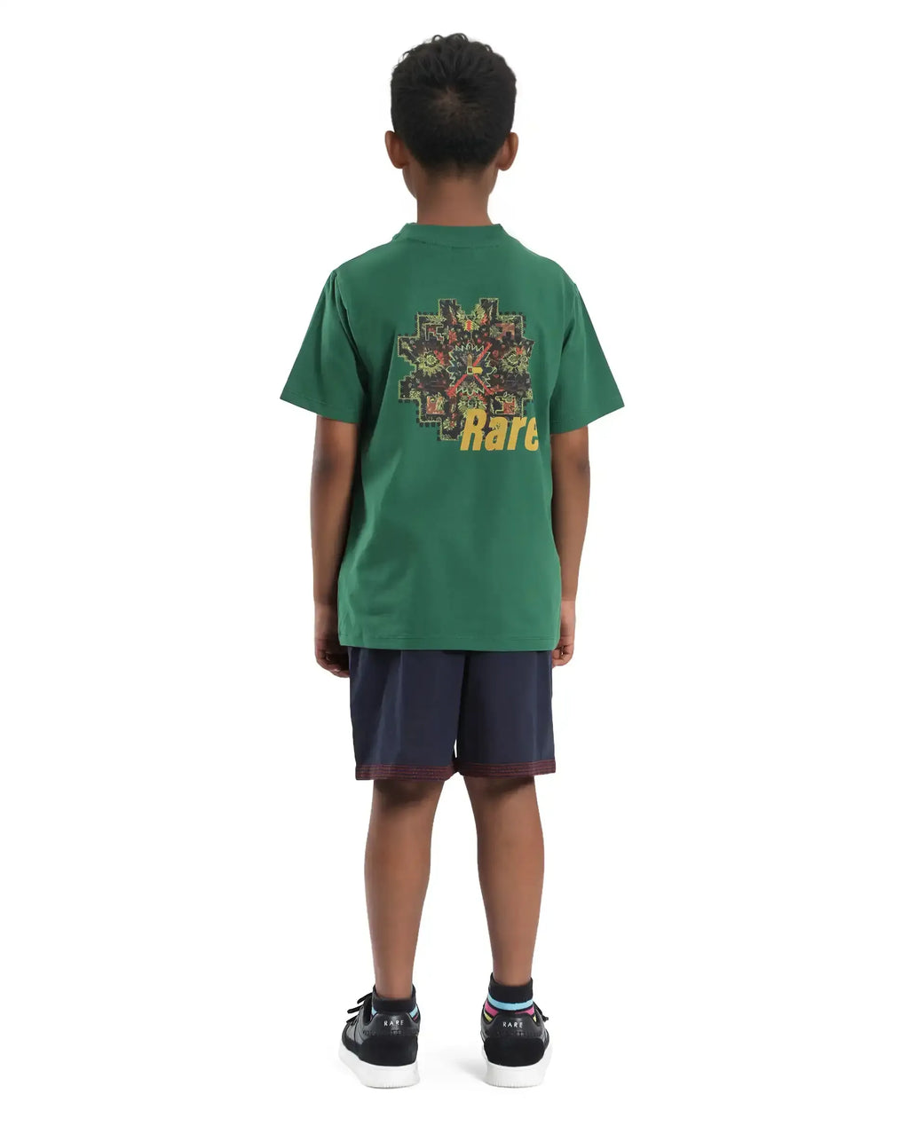 Rare Ones Kids Kyte-B Navy Cotton Button And Zip Closure Solid Regular Fit Shorts