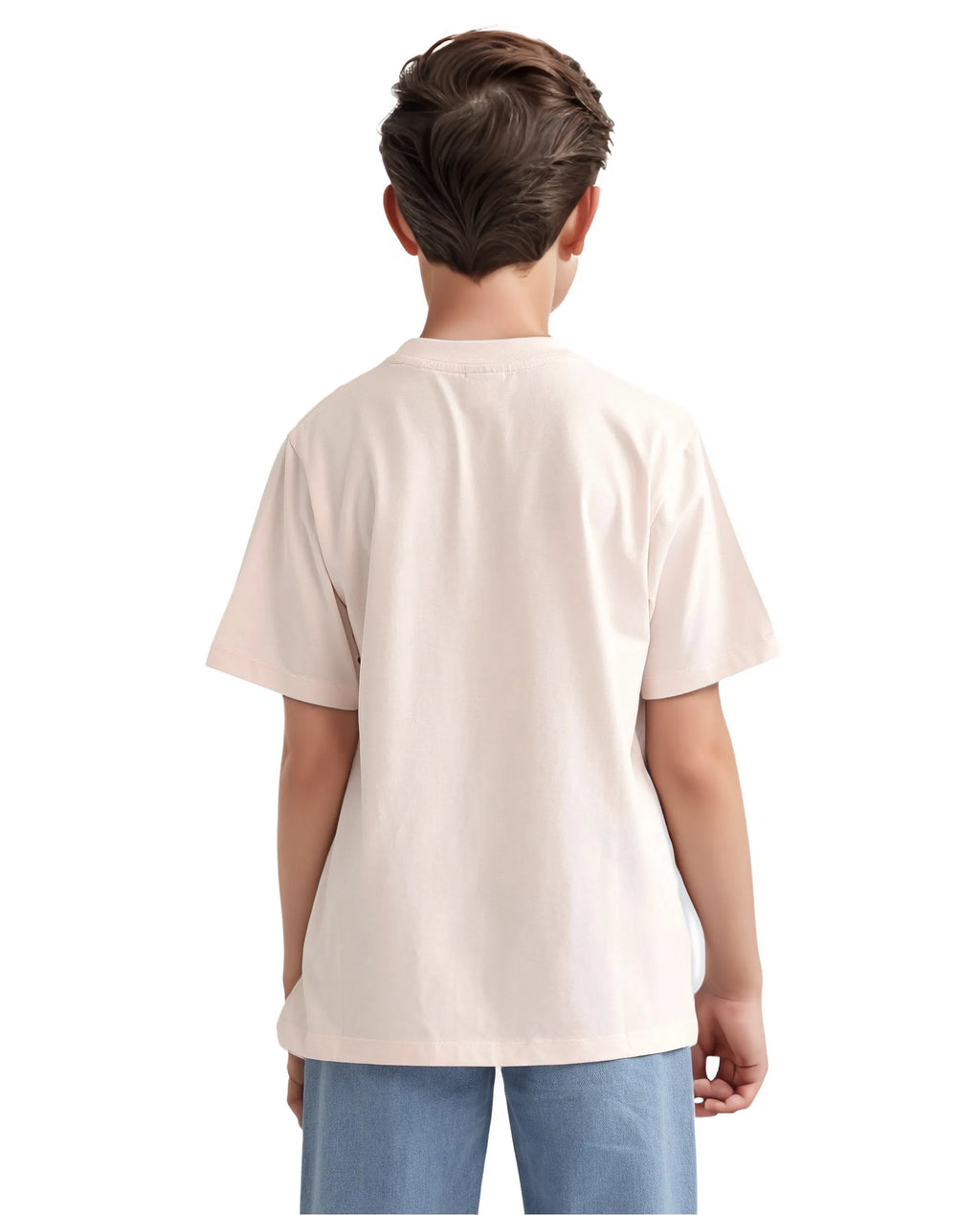 Rare Ones Kids Labet Light Pink Cotton Blend Short Sleeve Crew Neck Print T-Shirt
