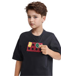 Rare Ones Kids Legun Black Cotton Short Sleeve Crew Neck Boxy Solid T-Shirt