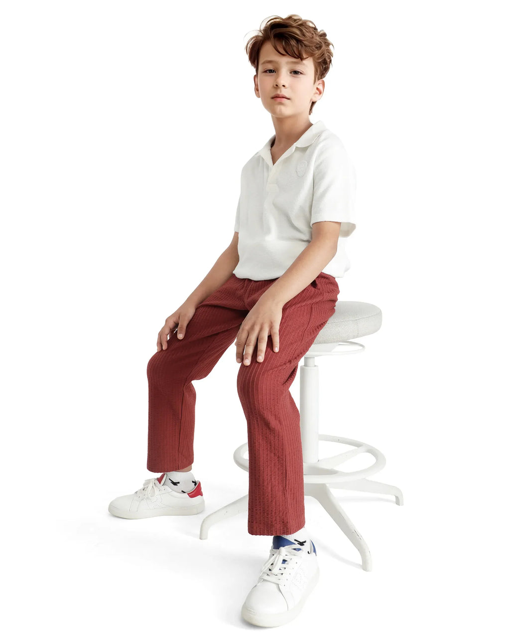 Rare Ones Kids Lomot Rust Cotton Drawstring Solid Trackpant