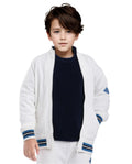 Rare Ones Kids Manttn White Cotton Poly Full Sleeve Applique Jacket