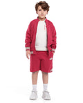 Rare Ones Kids Mantz Red Cotton Poly Drawstring Applique Short