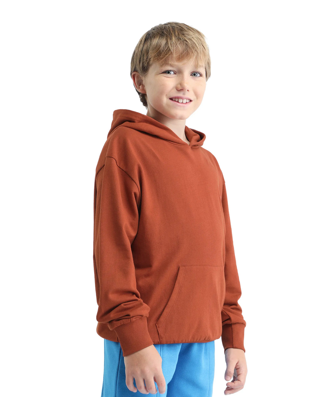 Rare Ones Kids Mason Rust Cotton Pull On Crew Neck Full Sleeves Fit Sweatshirt