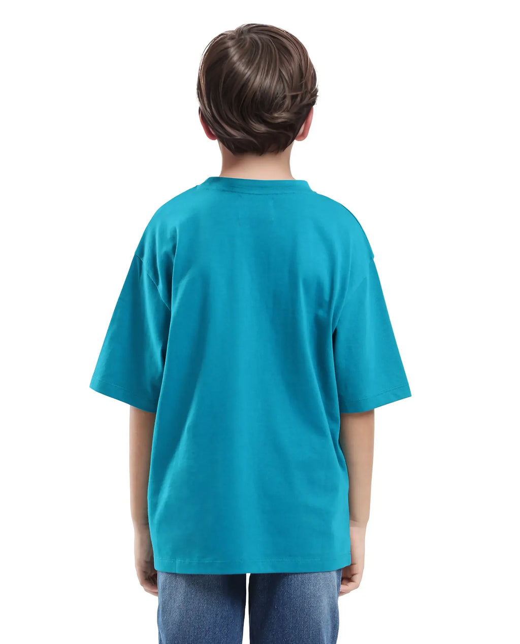 Rare Ones Kids Max Turq Cotton Graphic Print Slip-On Oversized Fit T-Shirt