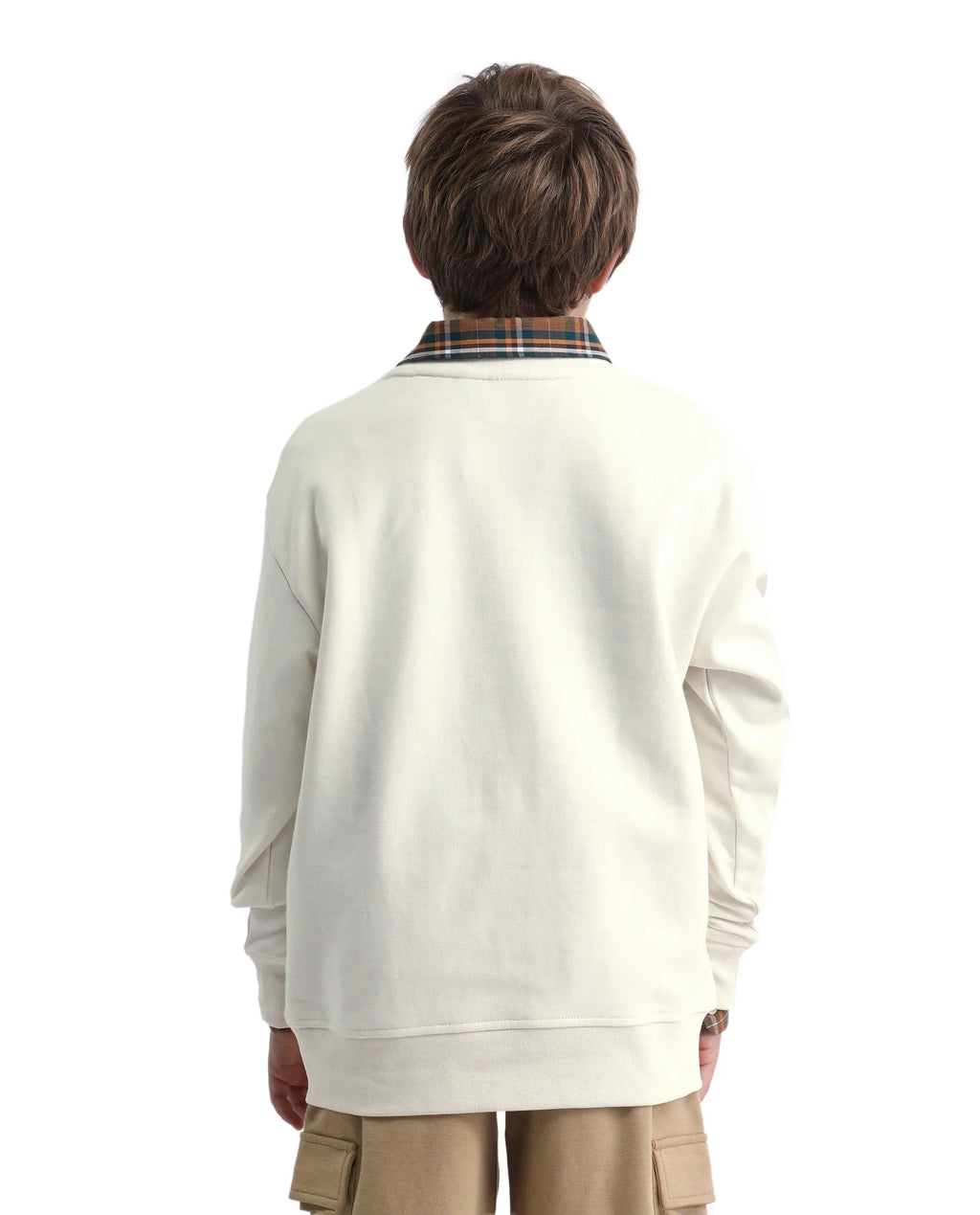 Rare Ones Kids Bunk Off White Cotton Blend Regular Fit Sweatshirt