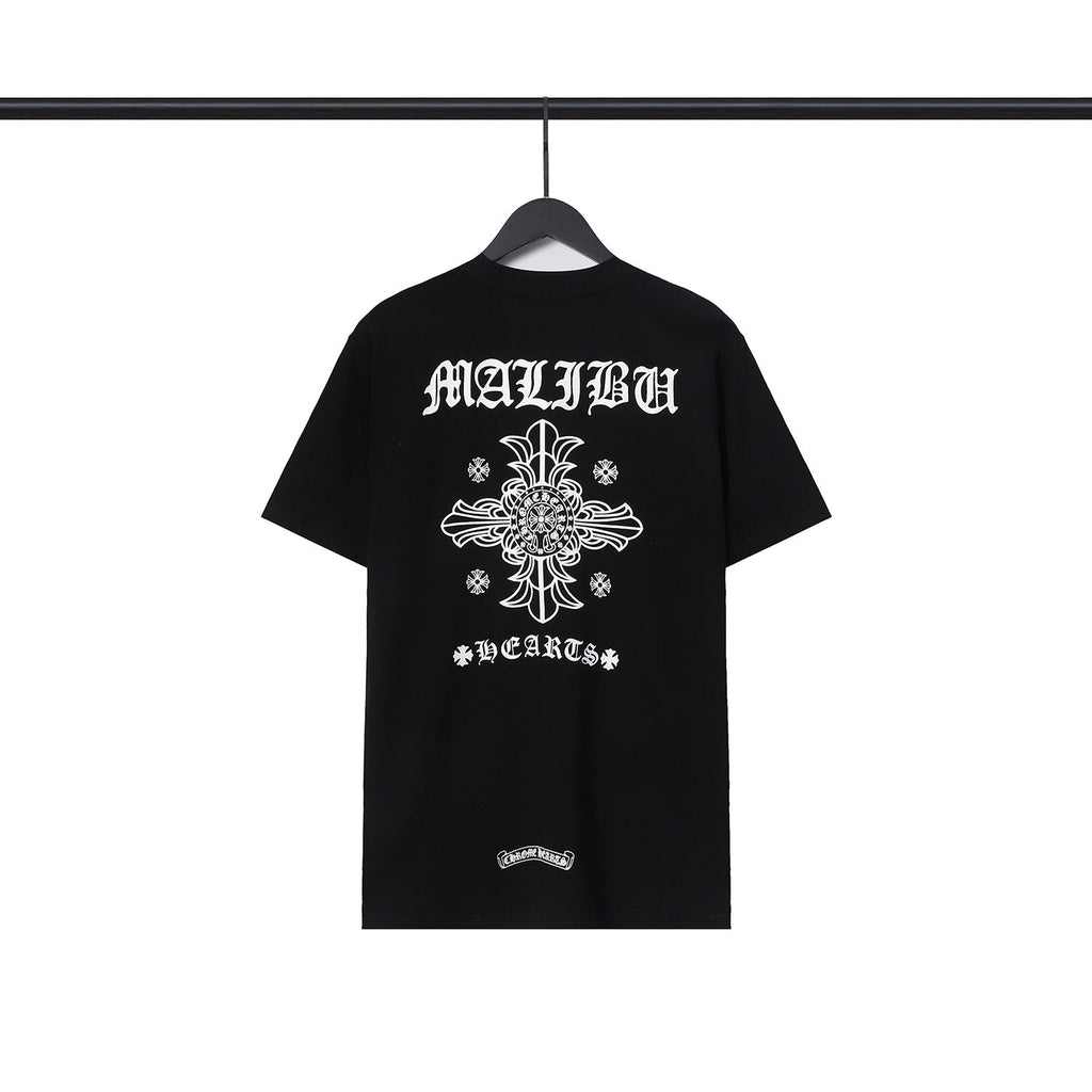 CHH Chrome Heart T Shirts Sanskrit Cross Horseshoe Letter Flower Short Sleeve T-Shirt