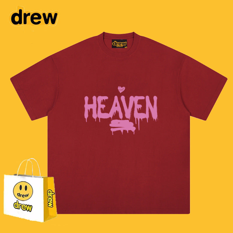 Drew T-shirts Smiley Face Letter Printing