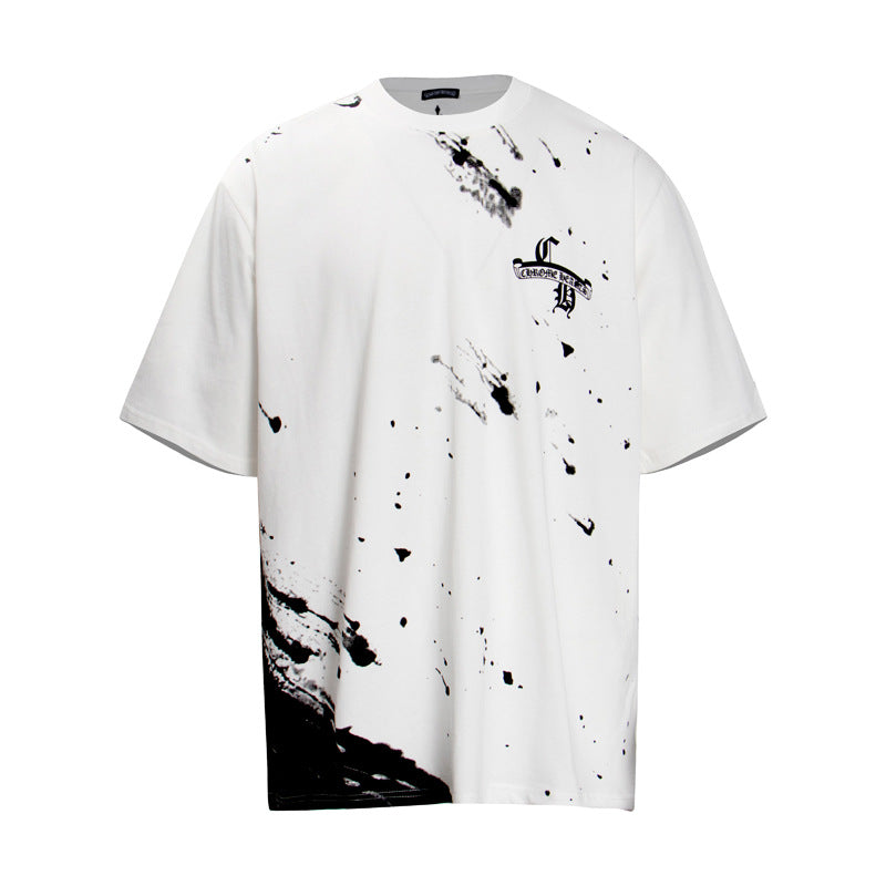 CHH Chrome Heart T Shirts Croix Cross Horseshoe Scroll Sanskrit Short Sleeve