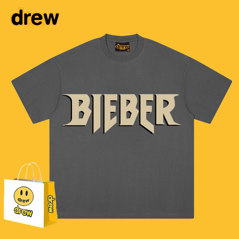 Drew T-shirts Loose Heavy Bieber