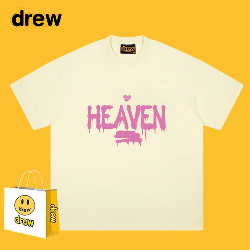 Drew T-shirts Smiley Face Letter Printing