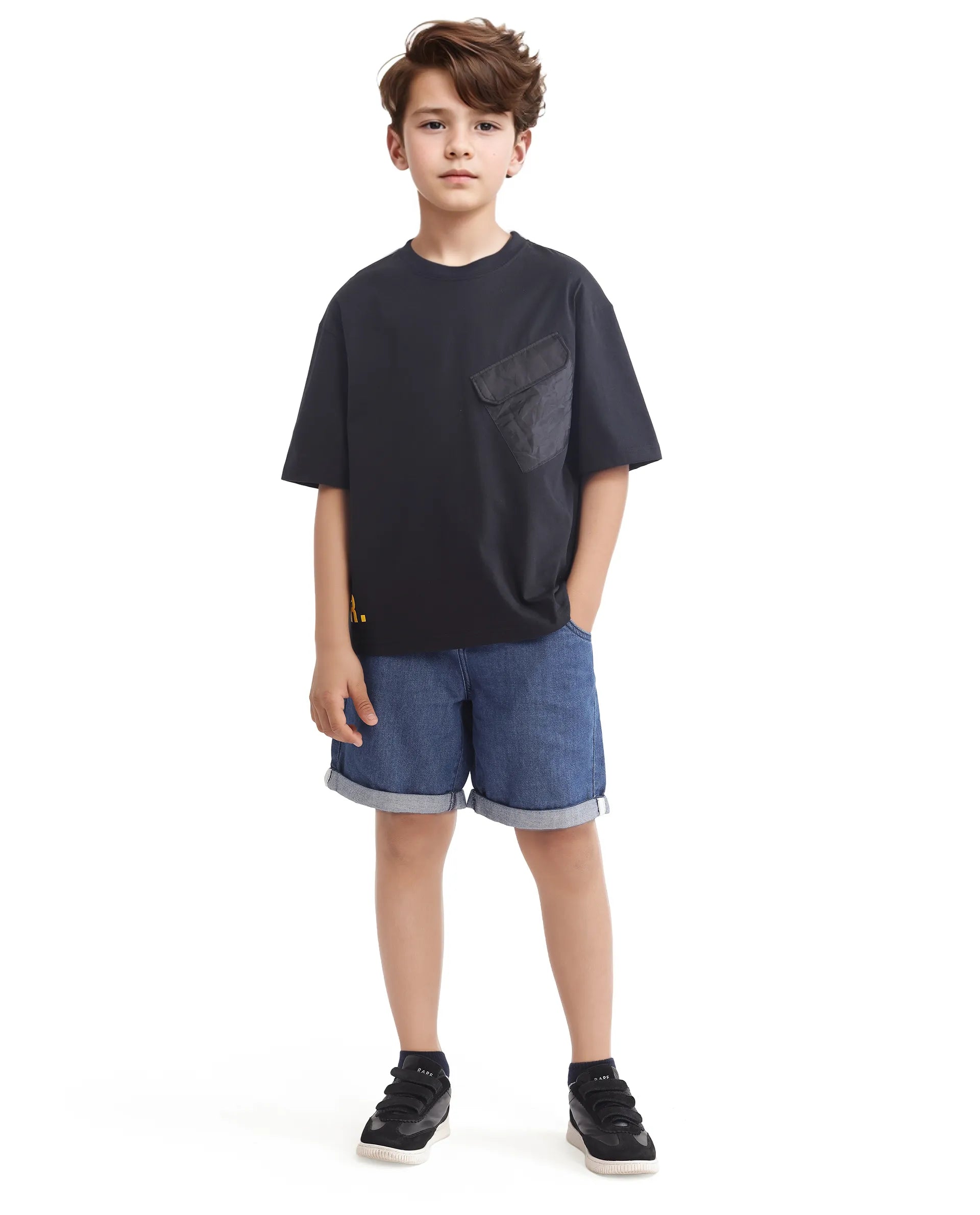 Graphic Back Print Boxy T-Shirt Portz - Black