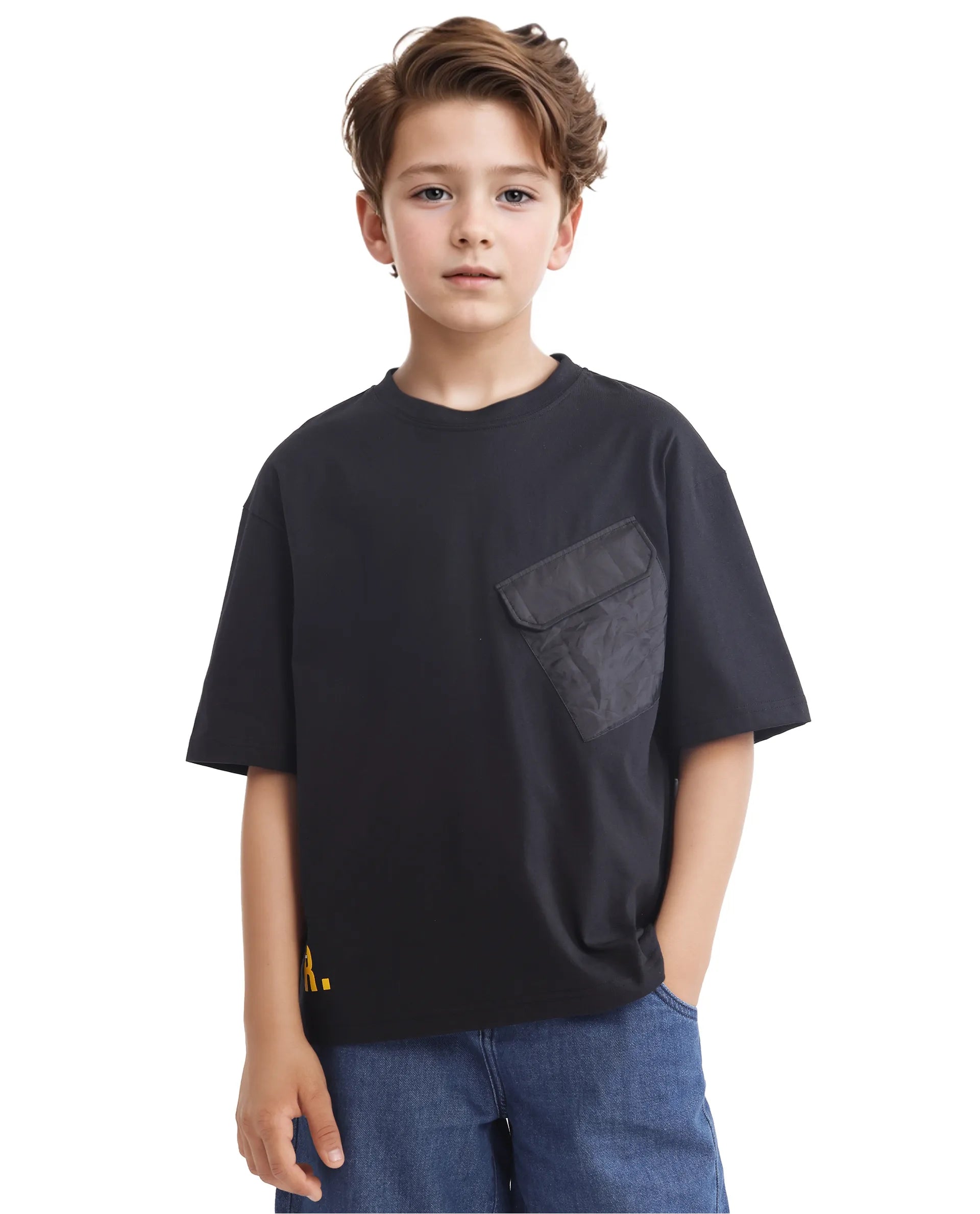 Graphic Back Print Boxy T-Shirt Portz - Black